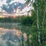 пейзаж рассвет наволоки